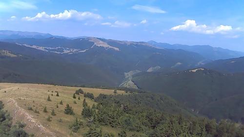 an aerial view of a mountain range with trees at Apartmán B13 Tatran Donovaly in Donovaly