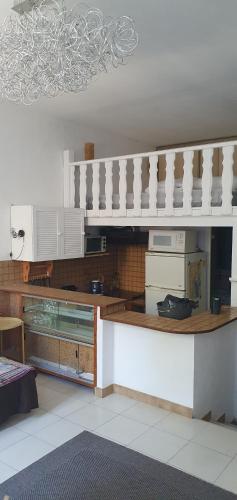 Kuchyňa alebo kuchynka v ubytovaní La roussette