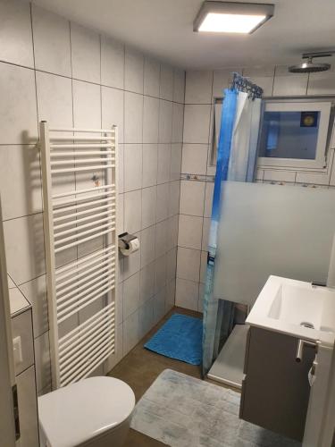 Koupelna v ubytování Maison d'hôtes Bleu Cudrefin