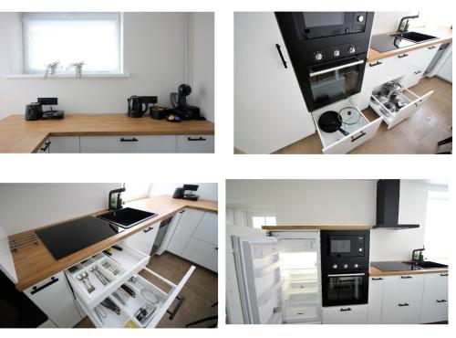Kuchyň nebo kuchyňský kout v ubytování BAM apartments