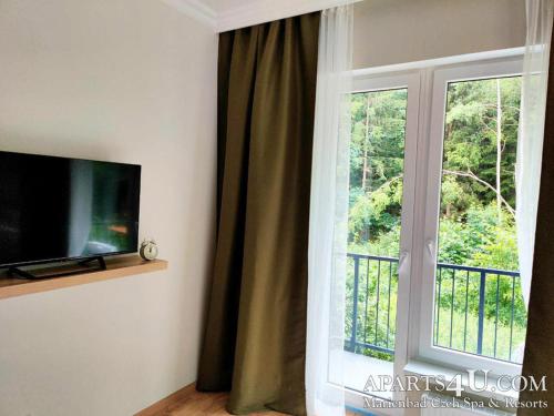 TV a/nebo společenská místnost v ubytování Apartment GRUN WALD Marianske Lazne