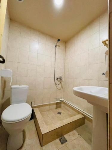 a bathroom with a toilet and a sink at Green Training Center in Dzoraghpʼyur