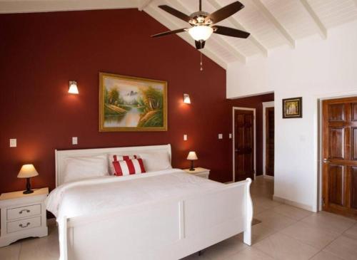 Cama o camas de una habitación en Charming 3-Bed Villa in Maho