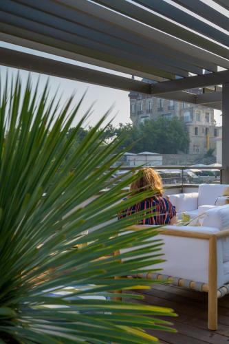 Balcon ou terrasse dans l'établissement Hôtel de La Plage