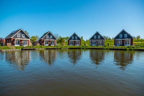 a row of houses next to a body of water at Europarcs Ijsselmeer in Medemblik