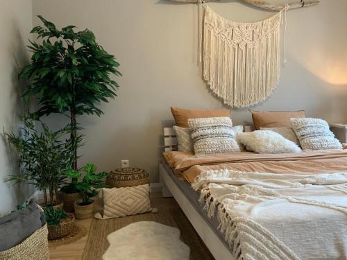 Katil atau katil-katil dalam bilik di Wunderschöne Altbauwohnung in Toplage