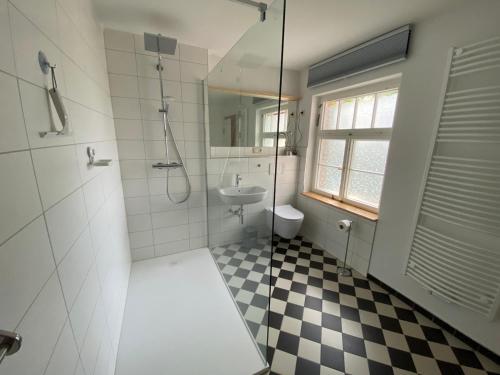 Ванна кімната в Ferienwohnung am Erfurter Dom
