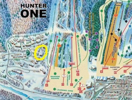 une carte de l'arrière-pays dans l'établissement Cabin on Hunter Mtn Seasonal Pool Access w Panoramic Views Hike Swim Fish Relax, à Lanesville