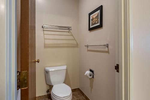 een badkamer met een wit toilet in een kamer bij Best Western Desert Inn in West Yellowstone
