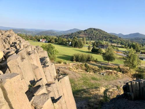 a view from the top of a rock formation at Apartmán V Krátké in Stein Schönau