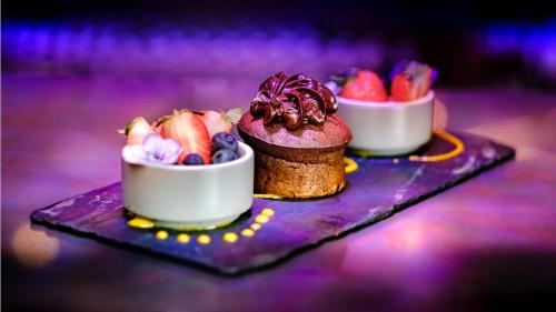 a couple of cups of desserts on a table at Claregalway Hotel in Claregalway