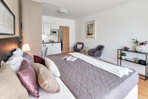 Postel nebo postele na pokoji v ubytování Andy Apartmán Třeboň