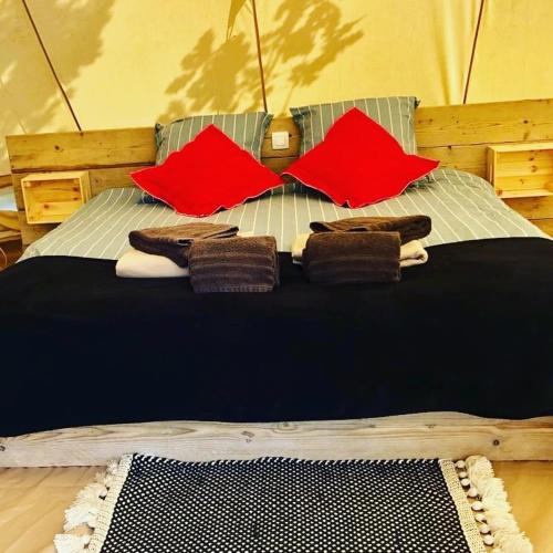 Krevet ili kreveti u jedinici u objektu Cowcooning / Family tents
