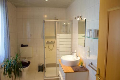 Koupelna v ubytování Ferienwohnungen Seebauer