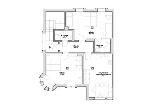 Vila Jáchymovの見取り図または間取り図