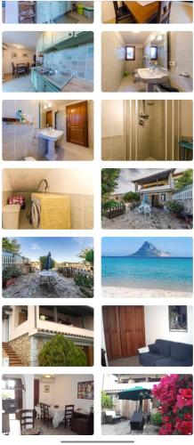 a collage of photos of different types of houses at Luminoso monolocale con vista mare in Porto San Paolo