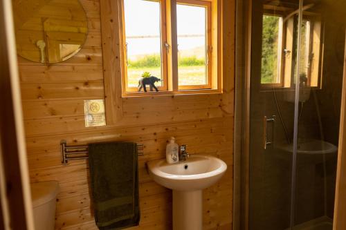 Ett badrum på Ivy hill Glamping Pod