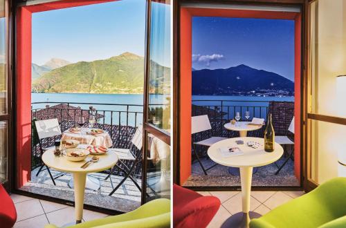 Camera dotata di balcone con tavolo e vista. di Le Quattro Stagioni Lakeview ad Acquaseria