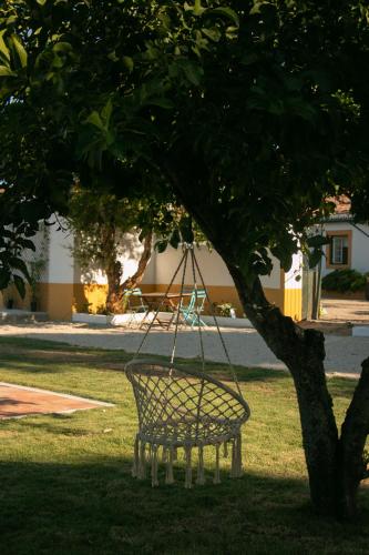 a swing hanging from a tree in a park at Quinta de SantAna da Várzea in Abrantes