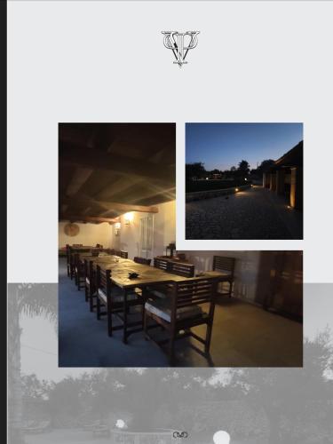 a dining room with a long table and chairs at Villa Pardonise- Puglia-Salento-Casa vacanze in Diso