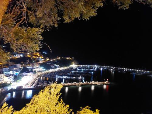 a view of a river at night at Villa Margot in Agropoli