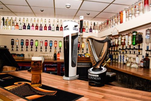 a bar with a harpsichord on the counter at Stuart hotel in Blackpool