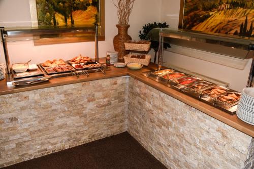 a buffet with meats and other foods on display at Stuart hotel in Blackpool