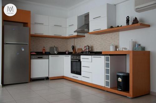 Kuchyň nebo kuchyňský kout v ubytování Atamert hıgh class