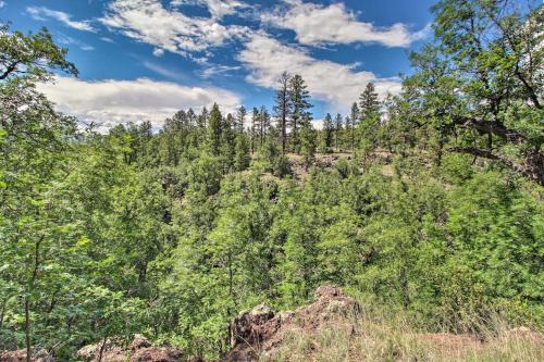 a forest with trees on a hill with a blue sky at Game Room and Wooded Views Pinetop Cabin! in Pinetop-Lakeside