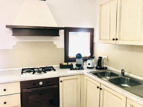 a kitchen with a sink and a stove at Vicolo Curtatone 30 in Foiano della Chiana