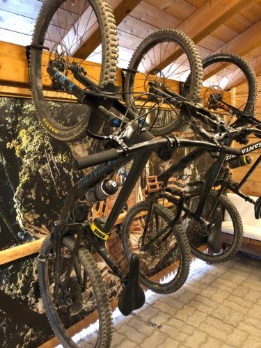 a group of bikes on display in a store at Garden Wellness Hotel S in Andalo