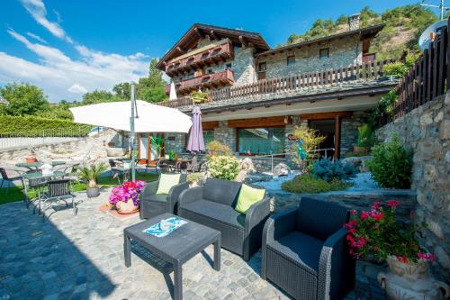 Μπαλκόνι ή βεράντα στο B&B Pousada Rio Aosta-servizi di Bed and breakfast