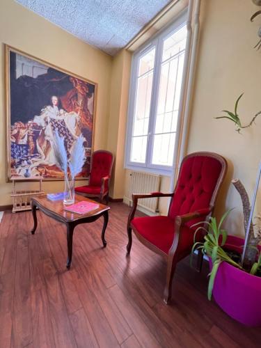 Χώρος καθιστικού στο Hôtel De Champagne