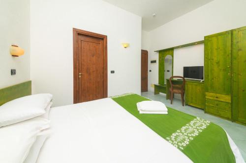 a bedroom with a bed and a television at Hotel Pineta in Ischia
