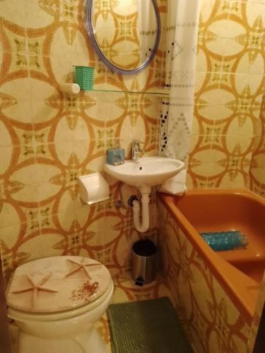 a bathroom with a toilet and a sink at Apartman Plava riba in Šibenik
