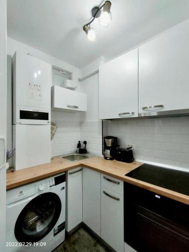 Kuchyň nebo kuchyňský kout v ubytování Lavanda Studio