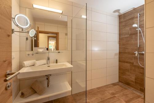 Koupelna v ubytování Hotel Die Metzgerstubn