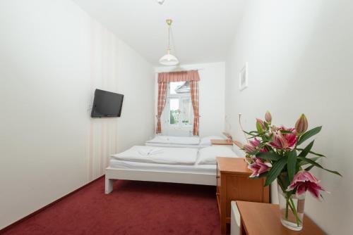 Postel nebo postele na pokoji v ubytování Hotel Pošta