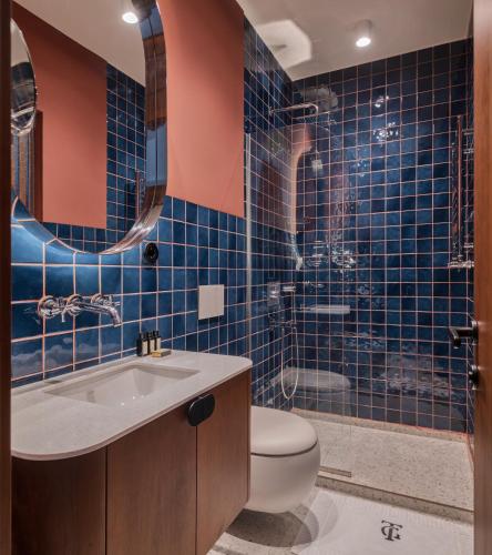 a bathroom with a toilet and a sink at GentleTom in Istanbul