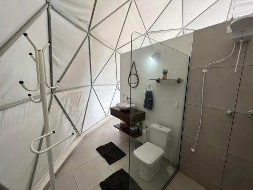 Kúpeľňa v ubytovaní Domo geodésico_conforto e relaxamento na natureza