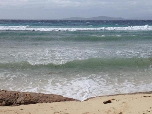 a view of the ocean from the beach at Liwayway sa Bohol Pamilacan Resort in Baclayon