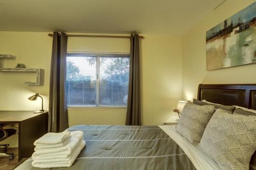 a bedroom with a bed and a window at Zen Desert Home, Great Location in Sedona