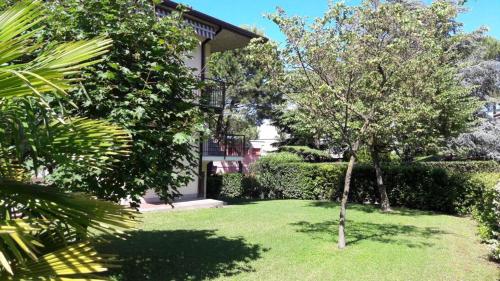 une cour avec un arbre et une maison dans l'établissement Casa Camilla, à Peschiera del Garda