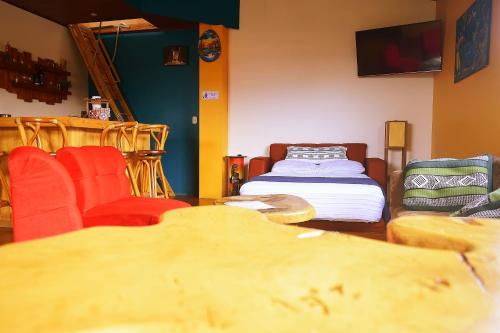 Säng eller sängar i ett rum på Casa Córa
