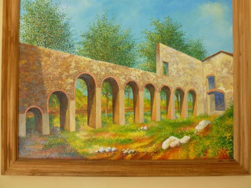 a painting of a painting of a bridge at Hotel del Rio in Orizaba
