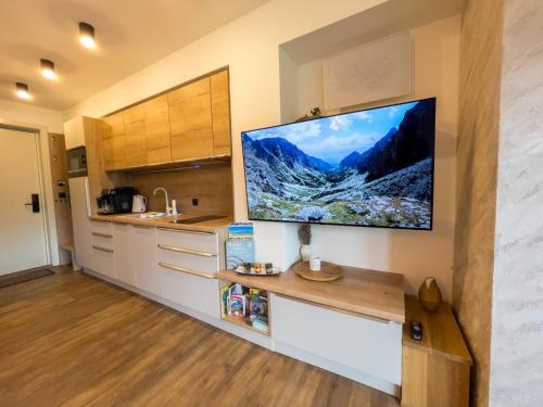 Dapur atau dapur kecil di Apartmán s výhľadom na štíty Ovruč 312