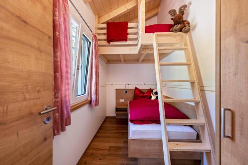 a bedroom with bunk beds in a tiny house at Ferienwohnung Ronja 