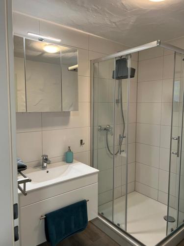Ένα μπάνιο στο Gemütliches Appartement in Lohmar-Wahlscheid