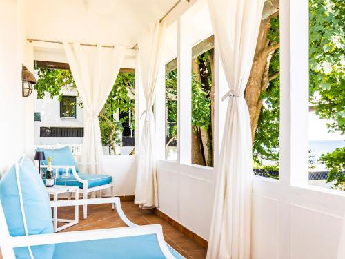 Χώρος καθιστικού στο Ostseeresidenz Angelika mit Terrasse und Meerblick