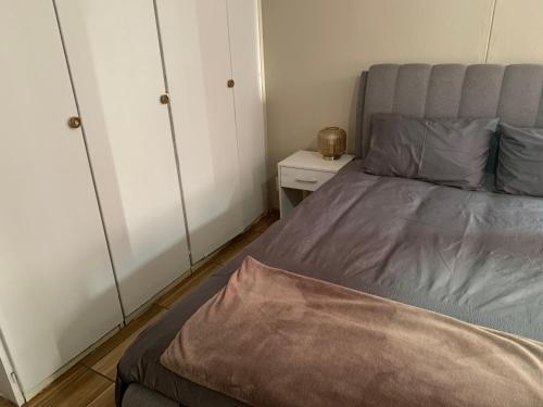Un pat sau paturi într-o cameră la A Cozy one bed apartment in Pretoria Central